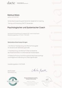 DACTE-Zertifikat Markus Miara